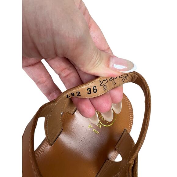 Girls Pom Dapi Leather Plagette Oto Sandals Size 4 4.5 Metallic Colorful Shoes - Picture 8 of 9